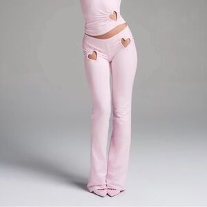 NWT- SKIMS Pink Heart Cutout Straight Leg Pant